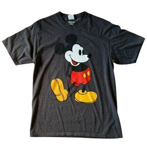 Disney Mickey Mouse T-Shirt Unisex Medium Vintage Style Charcoal Gray